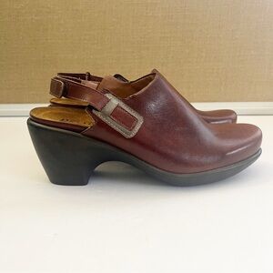 Naot Womens Mules Clogs Shoes Brown Leather Slingback Size 7 (38)